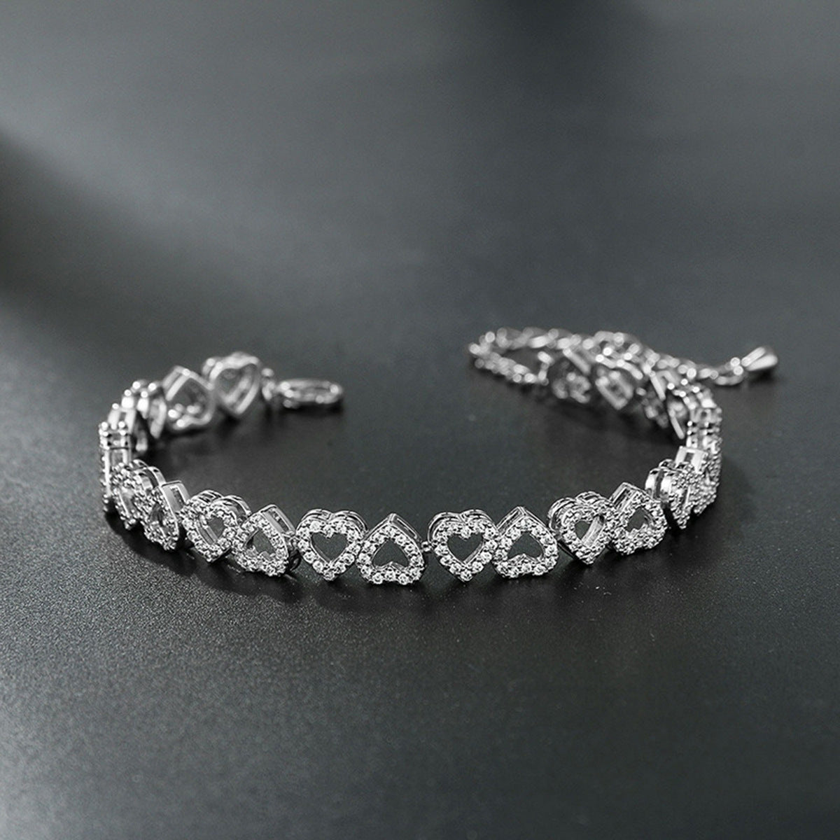 High-Grade Zircon Heart Bracelet for Girls