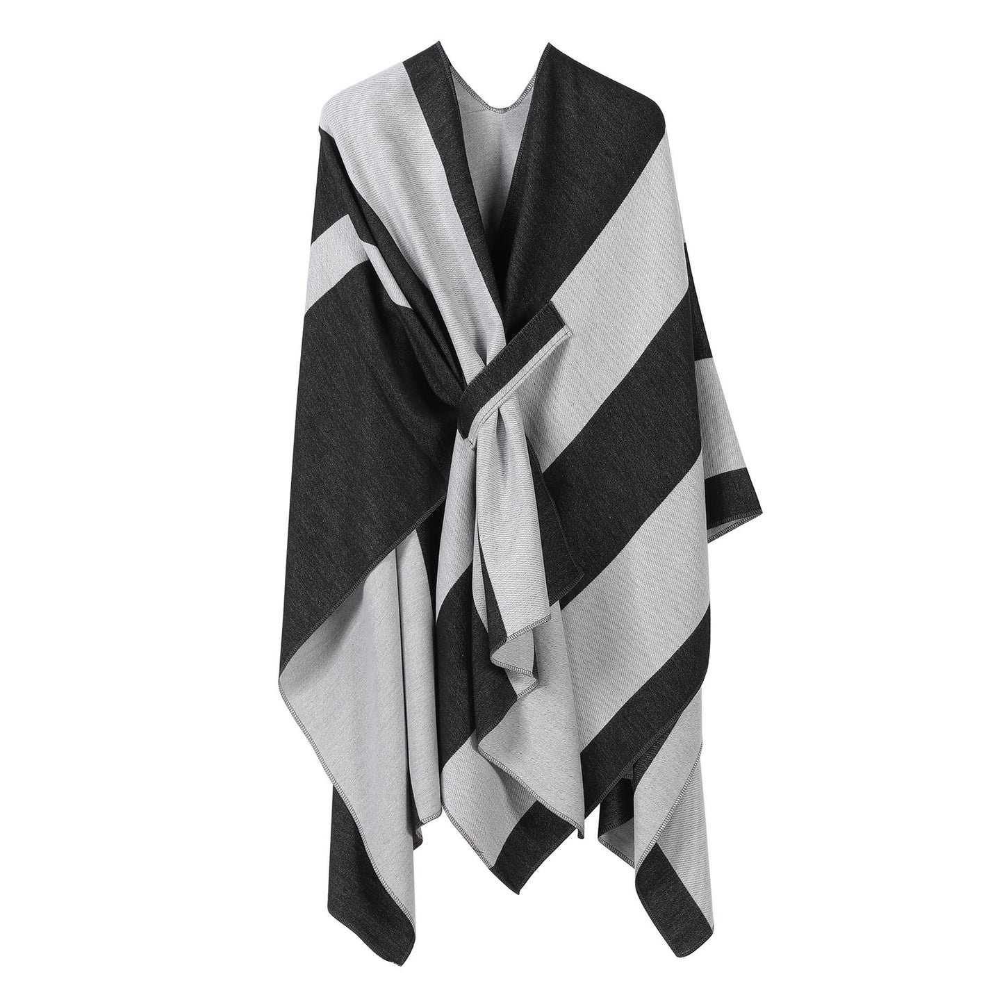 Versatile Double-Sided Split Shawl Plus Bar
