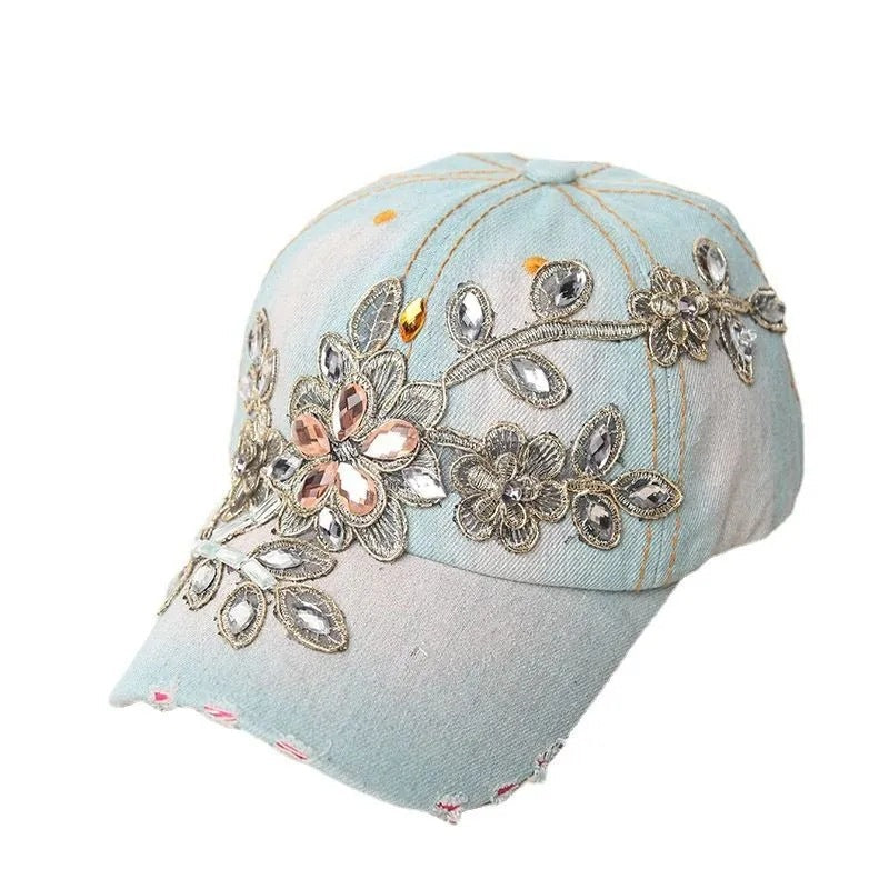 European & American Style Gold Silk Flower Cowboy Hat