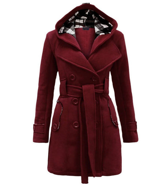 Long Sleeve Oversized Wool Blend Coat