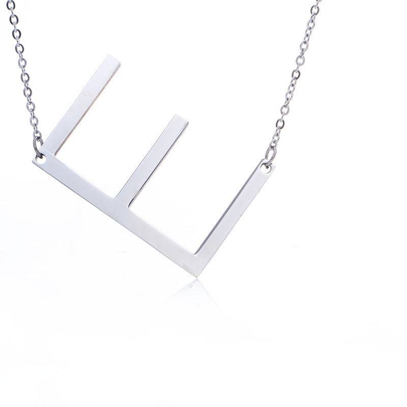 Rose Gold Plated Initial Letter Pendant Necklace