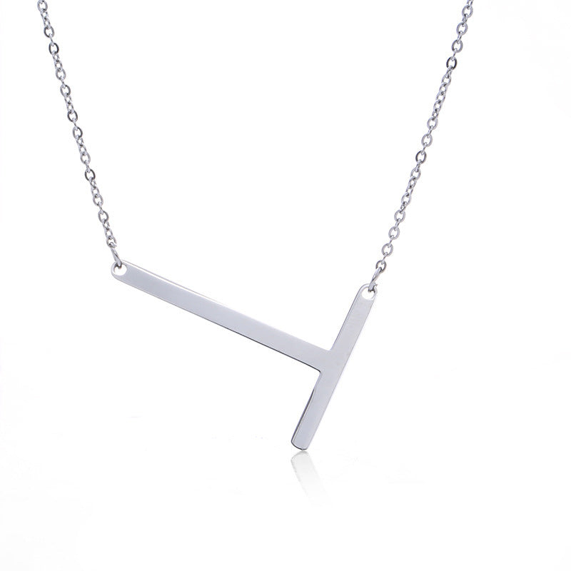 Rose Gold Plated Initial Letter Pendant Necklace