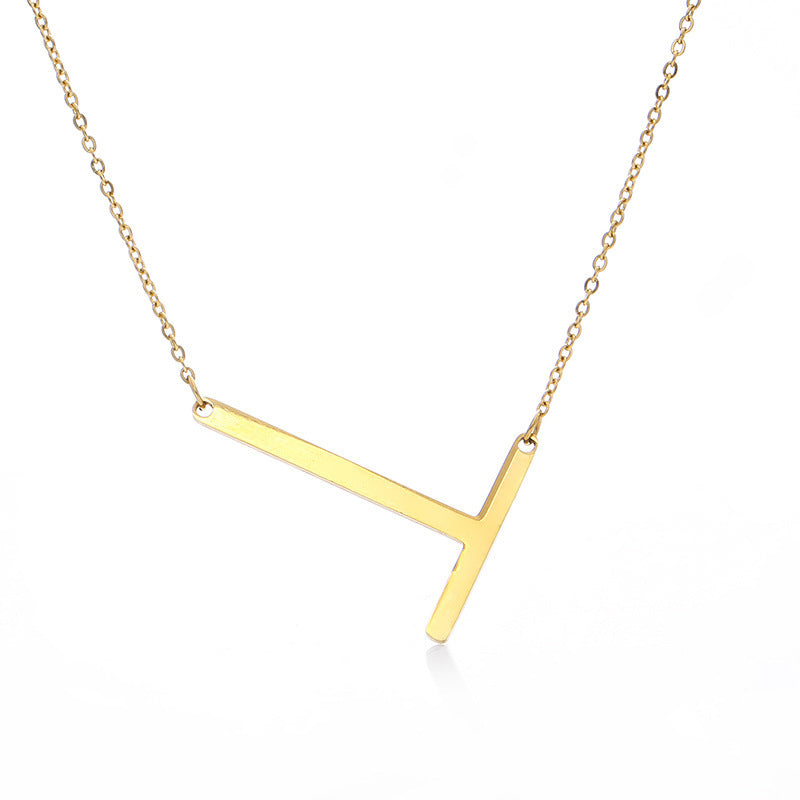 Rose Gold Plated Initial Letter Pendant Necklace