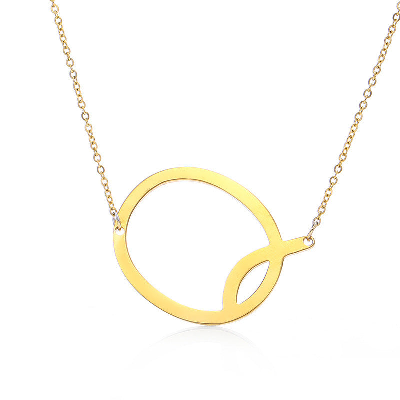 Rose Gold Plated Initial Letter Pendant Necklace
