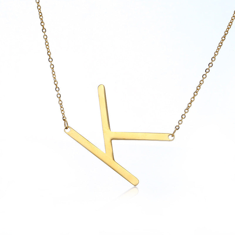 Rose Gold Plated Initial Letter Pendant Necklace