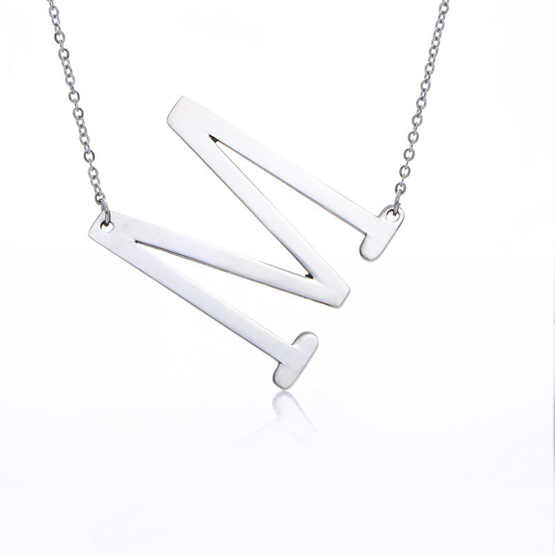 Rose Gold Plated Initial Letter Pendant Necklace