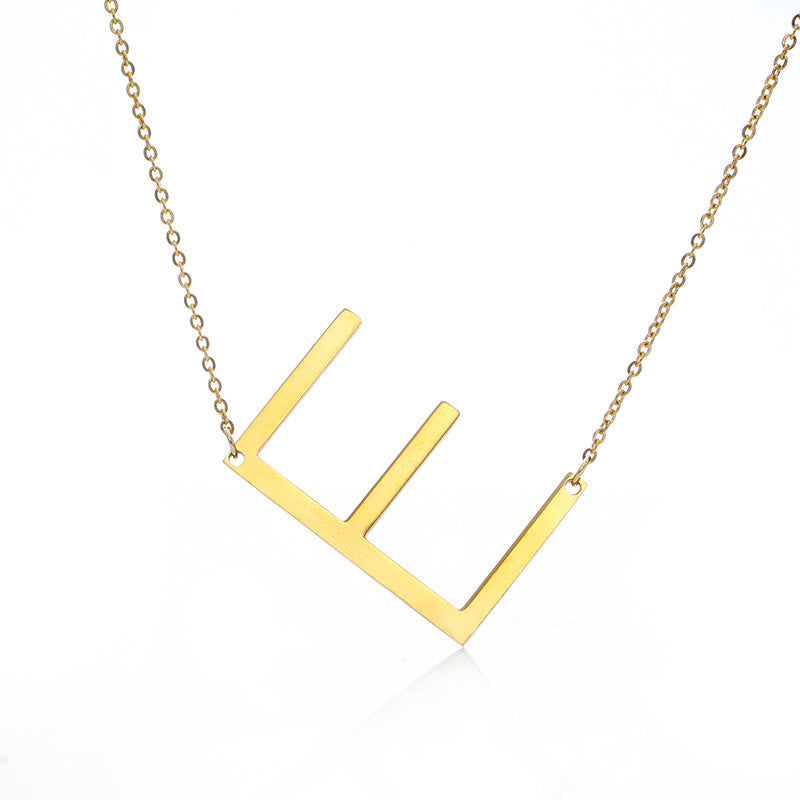 Rose Gold Plated Initial Letter Pendant Necklace