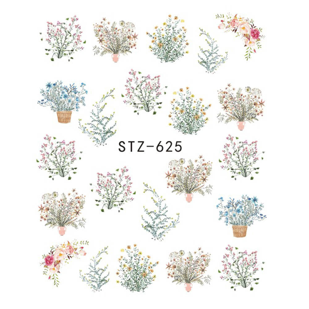 Butterfly Flower Nail Art Water Transfer Tattoo
