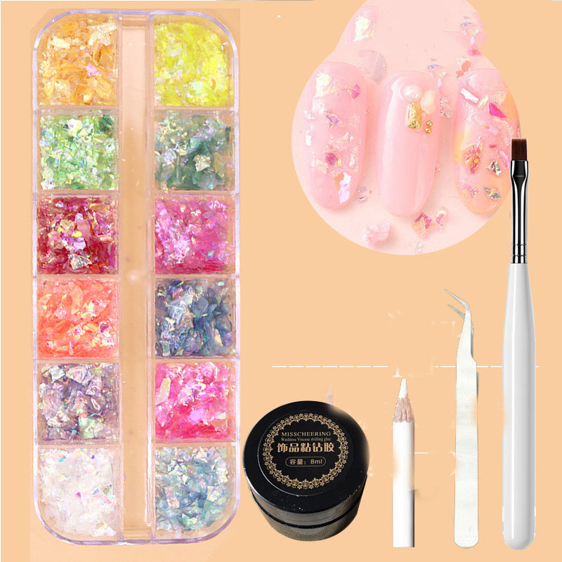 Mixed Box Nail Decorations: Metal Rivets & Rhinestones