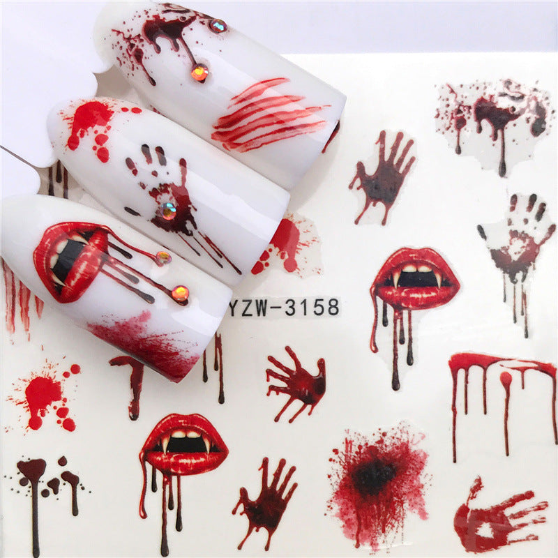 Spooky Seahorse & Autumn Maple Nail Water Stickers