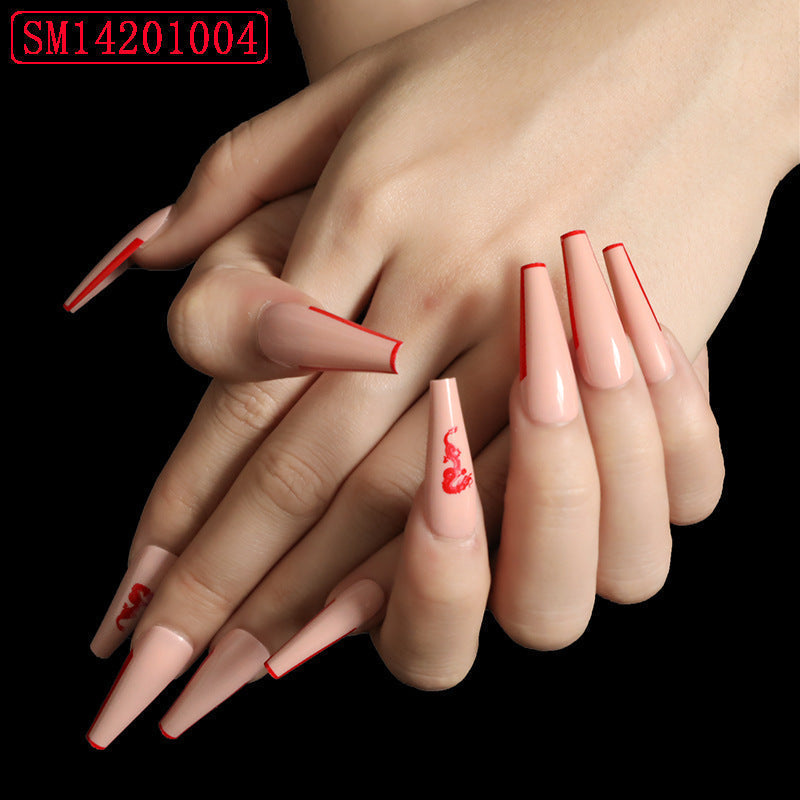 Finished Long Ballet Shape Wear Nail Art Patches