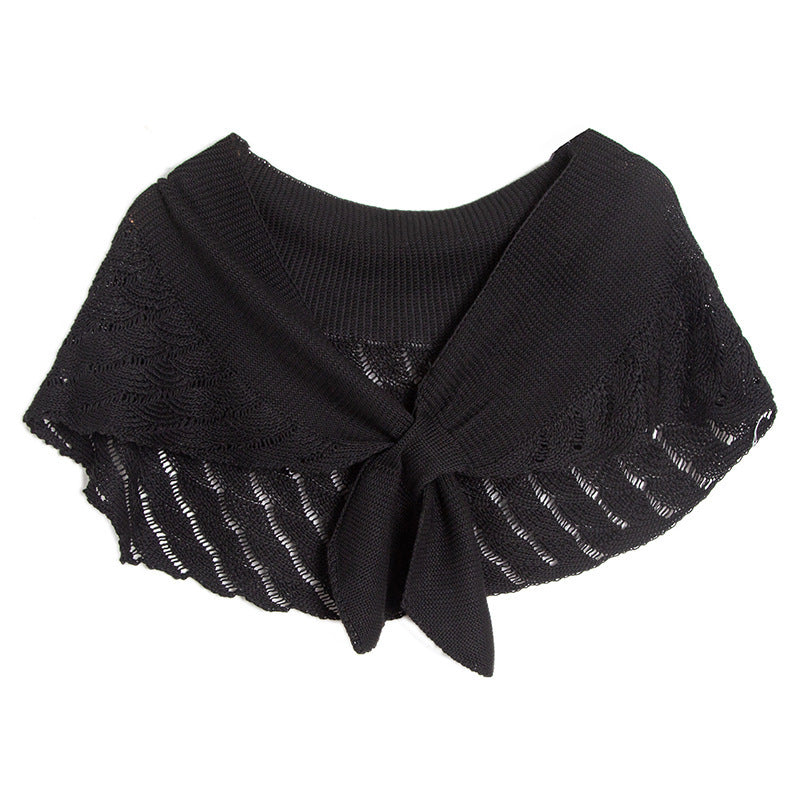 Elegant Wool Blend Hollow Out Scarf & Wrap