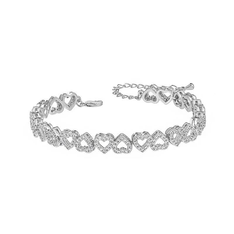 High-Grade Zircon Heart Bracelet for Girls