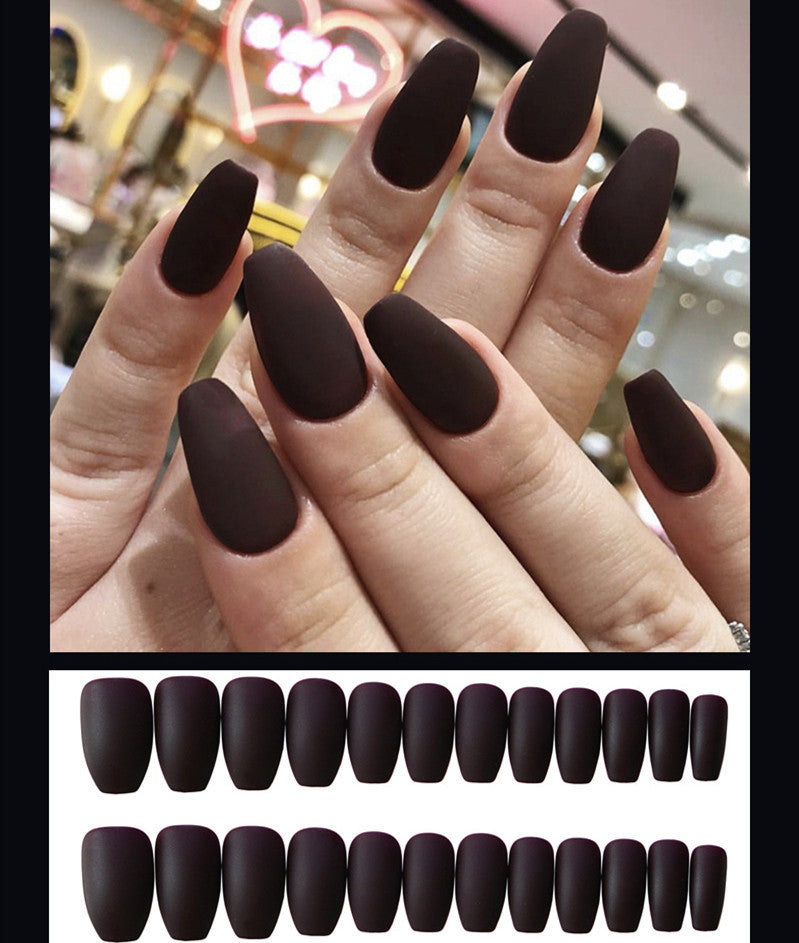 Matte Frosted Long Ballet Fake Nails