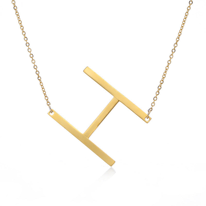 Rose Gold Plated Initial Letter Pendant Necklace