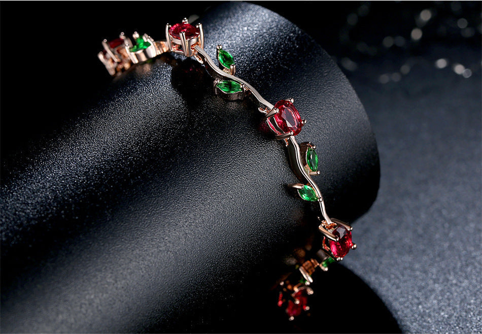 Elegant Crystal Plated Link Bracelet