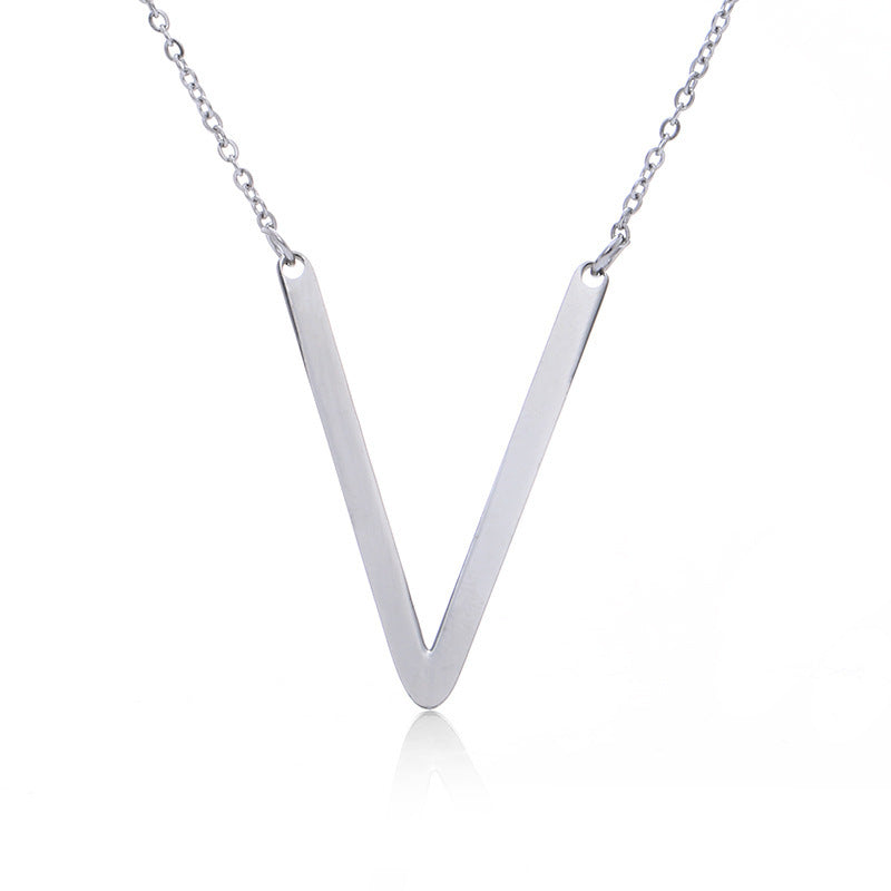Rose Gold Plated Initial Letter Pendant Necklace