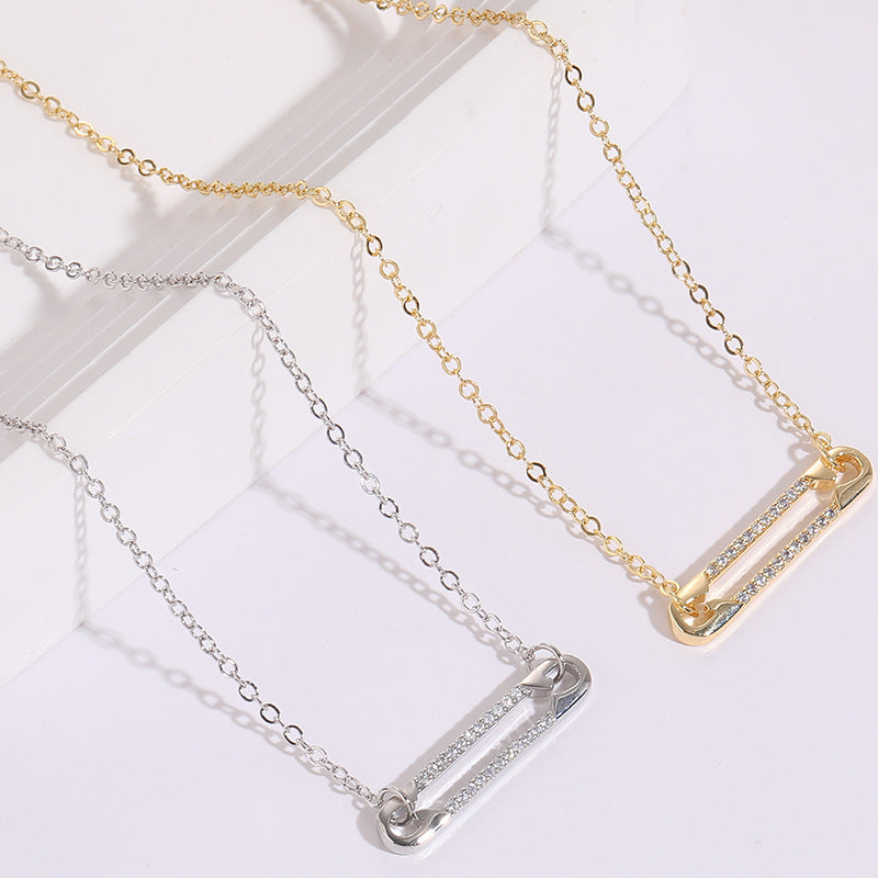 Versatile 14K Gold Zircon Pendant Pin