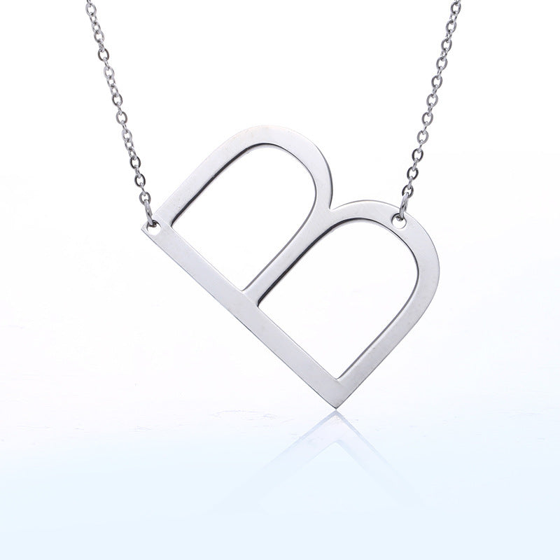 Rose Gold Plated Initial Letter Pendant Necklace