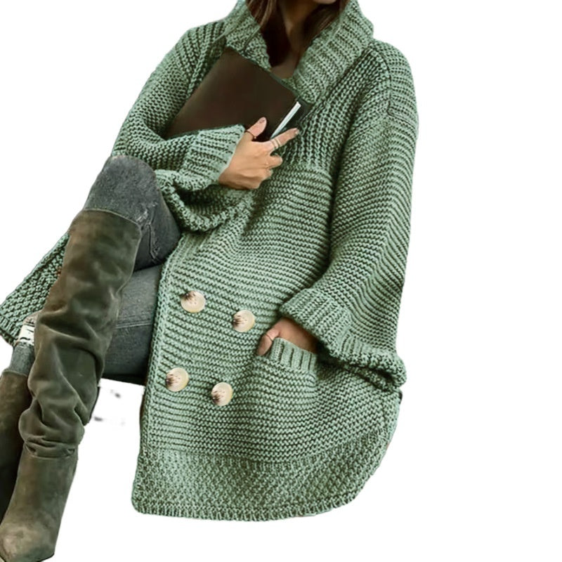 Elegant Polo Collar Plus Size Coat