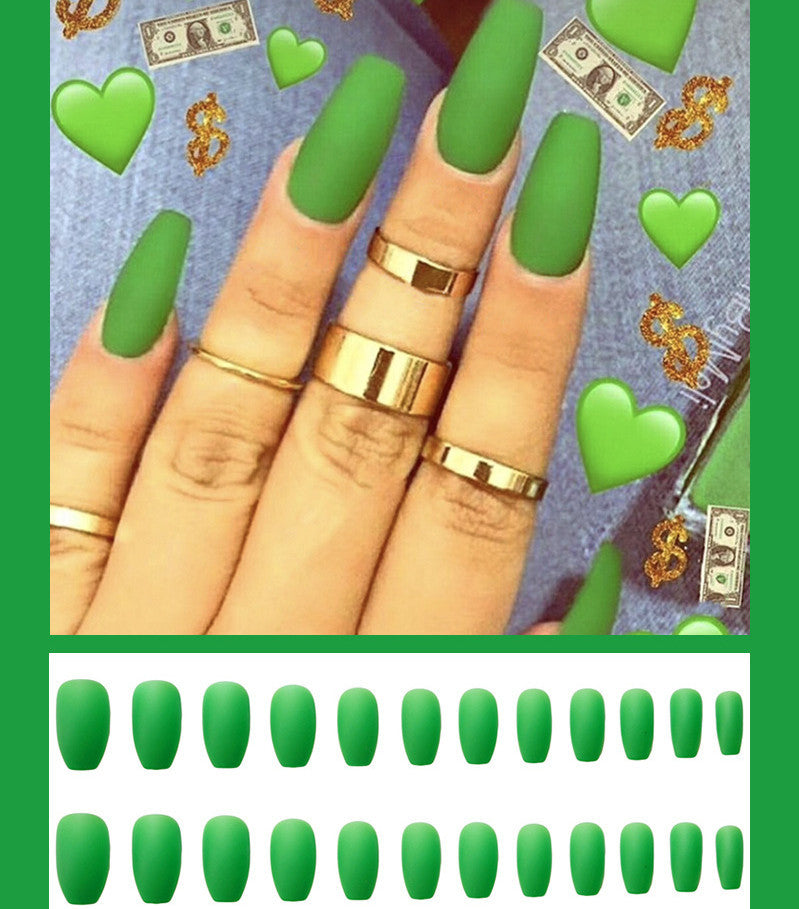 Matte Frosted Long Ballet Fake Nails