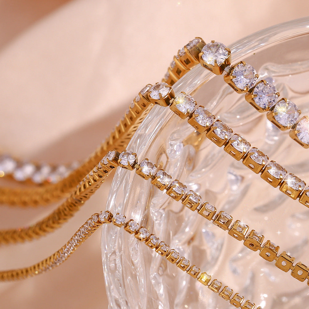 Fashion Simple Stainless Steel Necklace & Bracelet