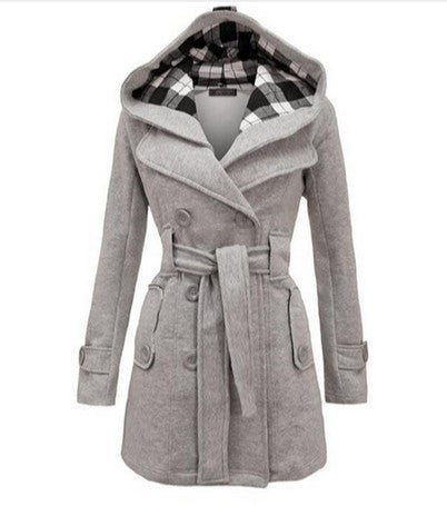 Long Sleeve Oversized Wool Blend Coat