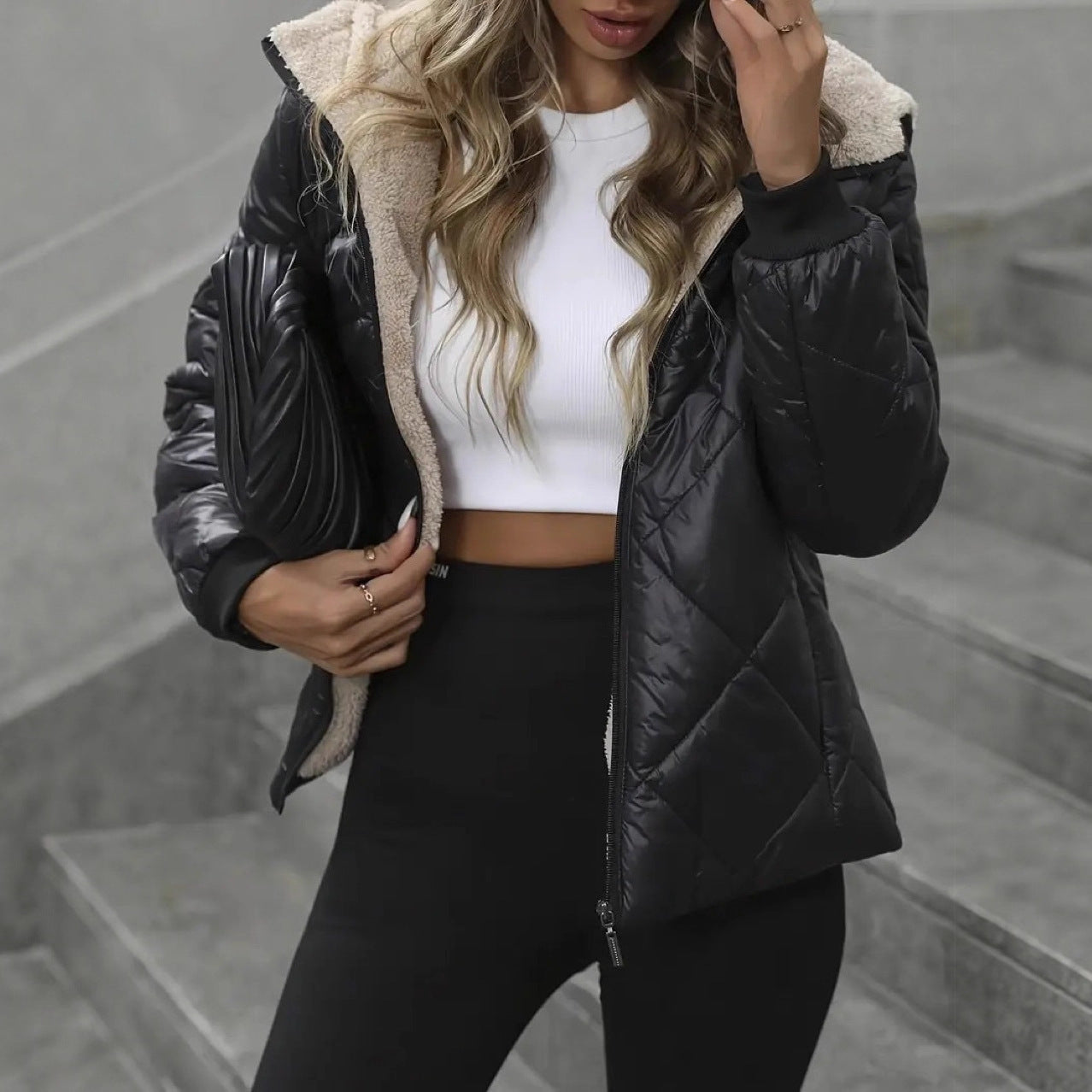 European & American Diamond Padded Coat