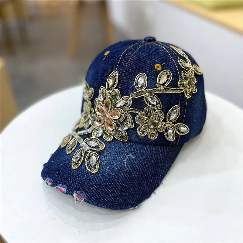 European & American Style Gold Silk Flower Cowboy Hat