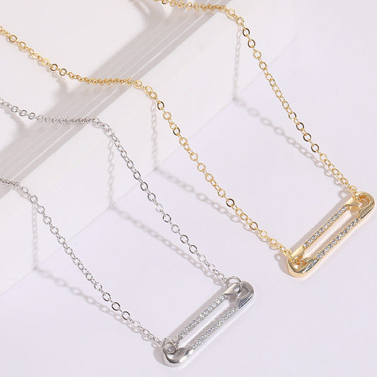 Versatile 14K Gold Zircon Pendant Pin