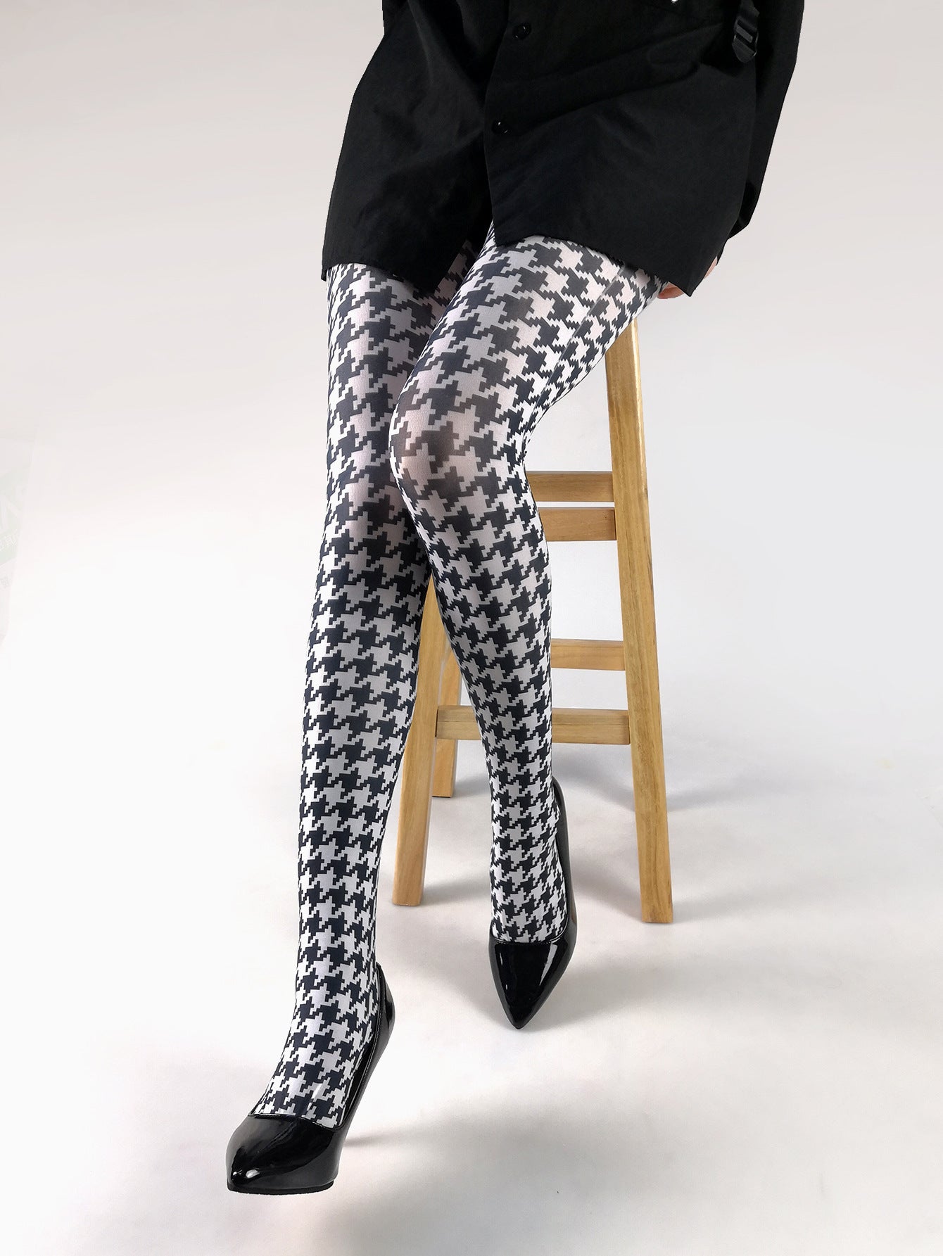 Women's Japanese Color Rose Printed Pantyhose