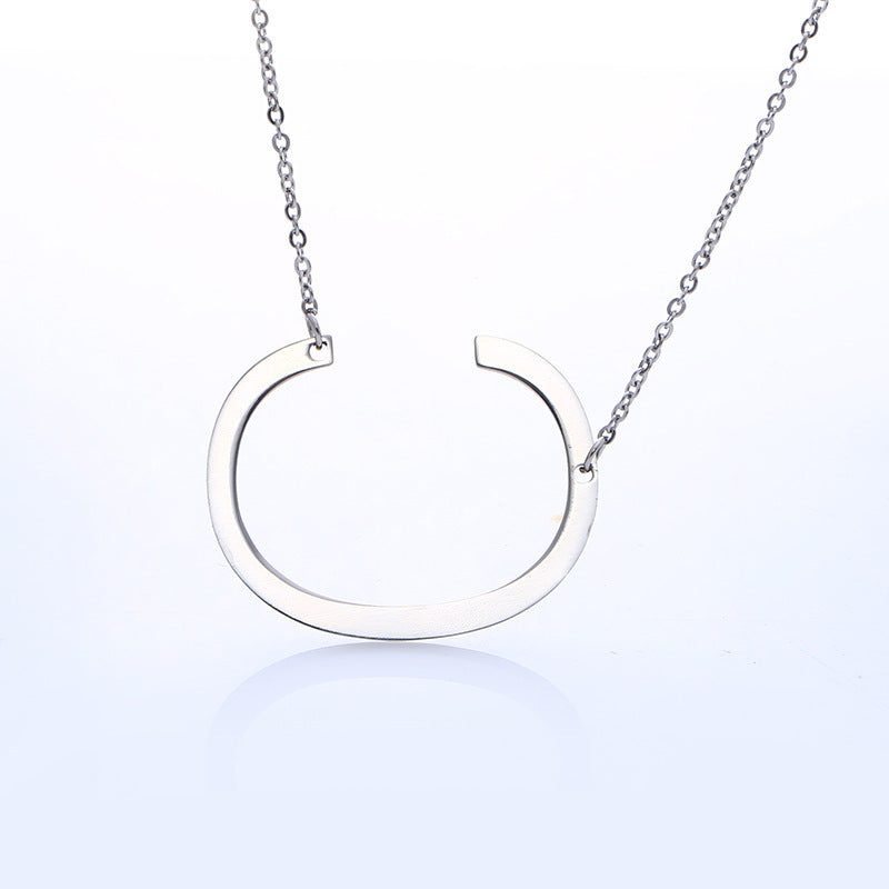Rose Gold Plated Initial Letter Pendant Necklace