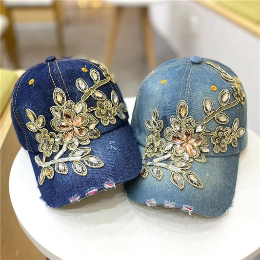 European & American Style Gold Silk Flower Cowboy Hat