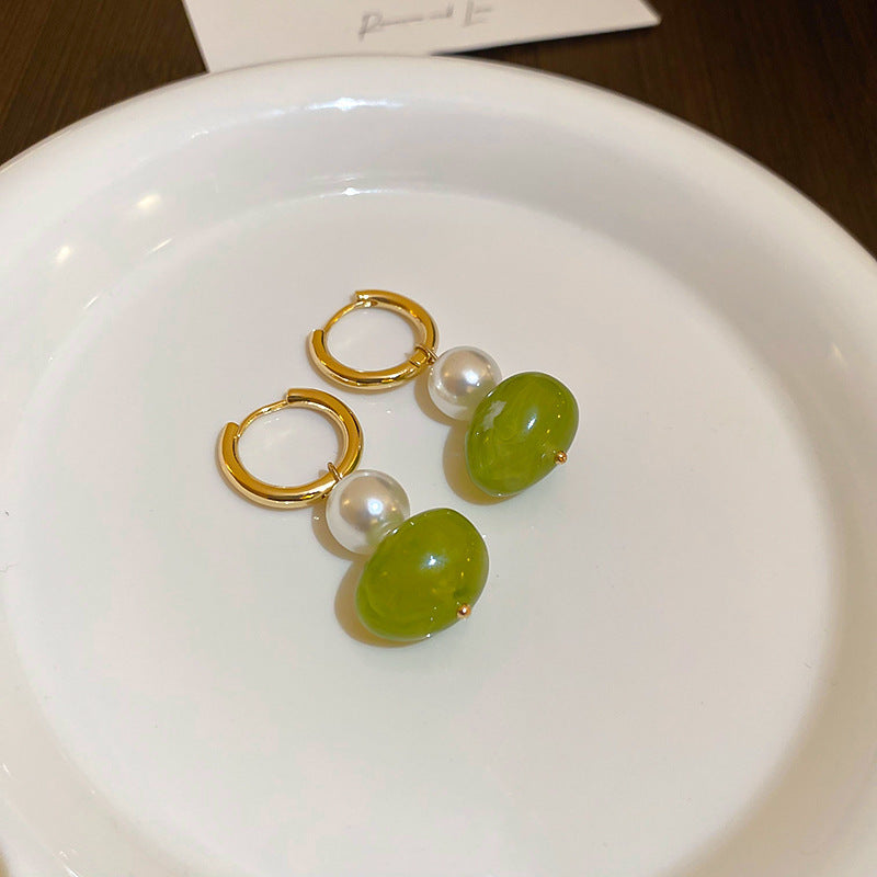 Round Retro Geometric Drop Earrings