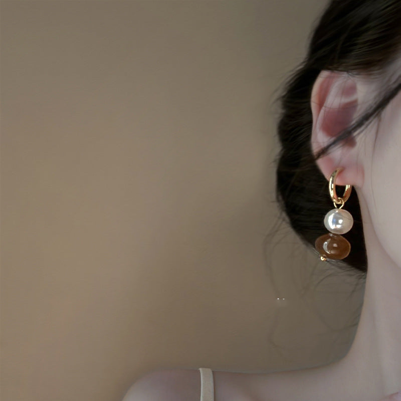 Round Retro Geometric Drop Earrings