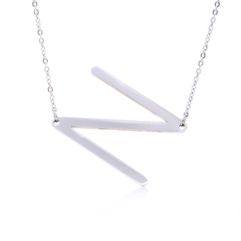 Rose Gold Plated Initial Letter Pendant Necklace
