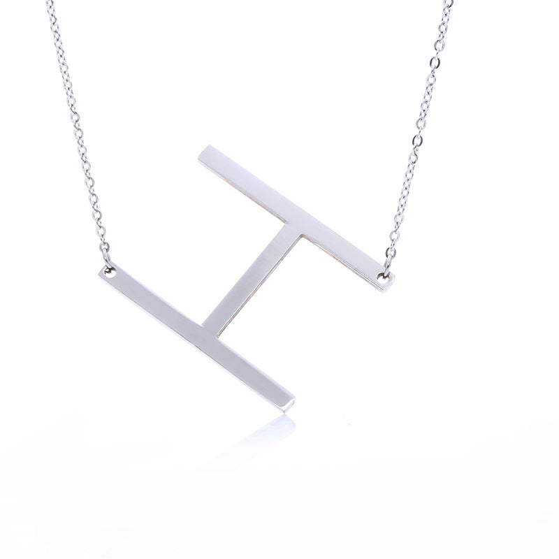 Rose Gold Plated Initial Letter Pendant Necklace
