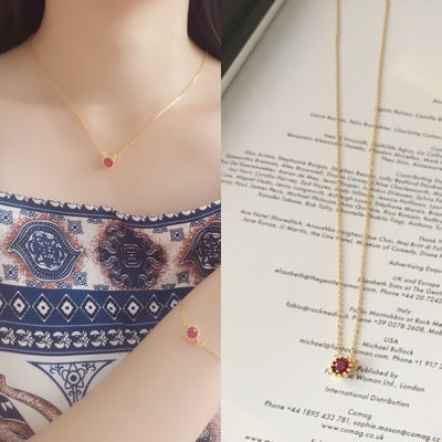 Golden Red Jasper Pendant Necklace