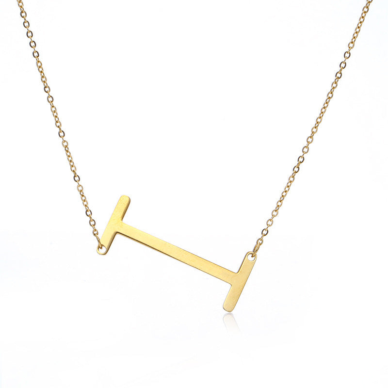 Rose Gold Plated Initial Letter Pendant Necklace