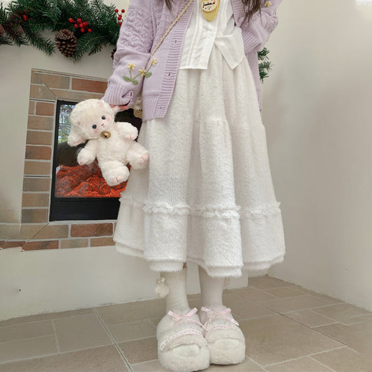 Women's Warm Elastic Waist Big Swing Skirt