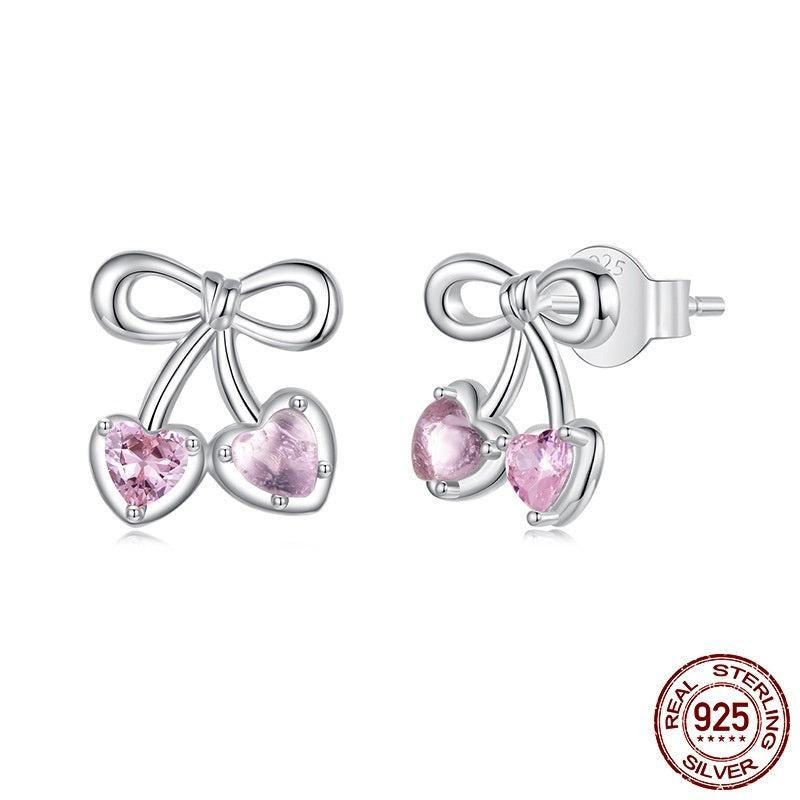 Dainty Cherry Stud Earrings for Girls