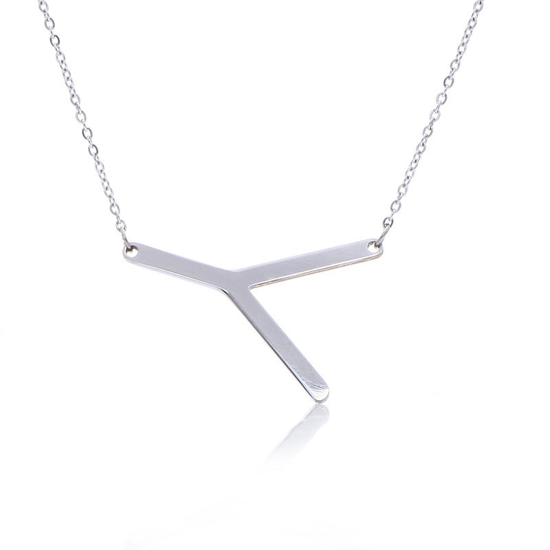 Rose Gold Plated Initial Letter Pendant Necklace
