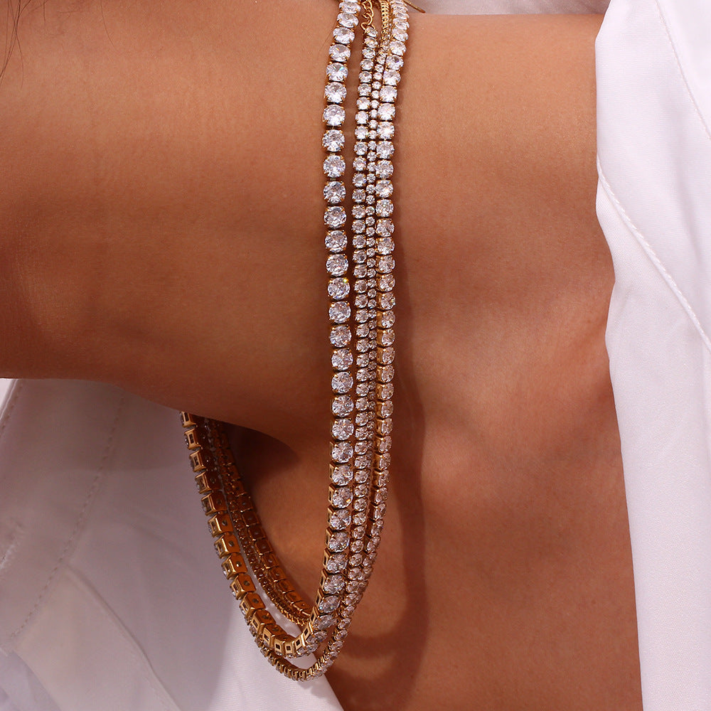 Fashion Simple Stainless Steel Necklace & Bracelet