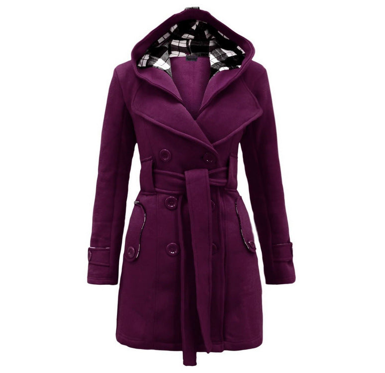 Long Sleeve Oversized Wool Blend Coat