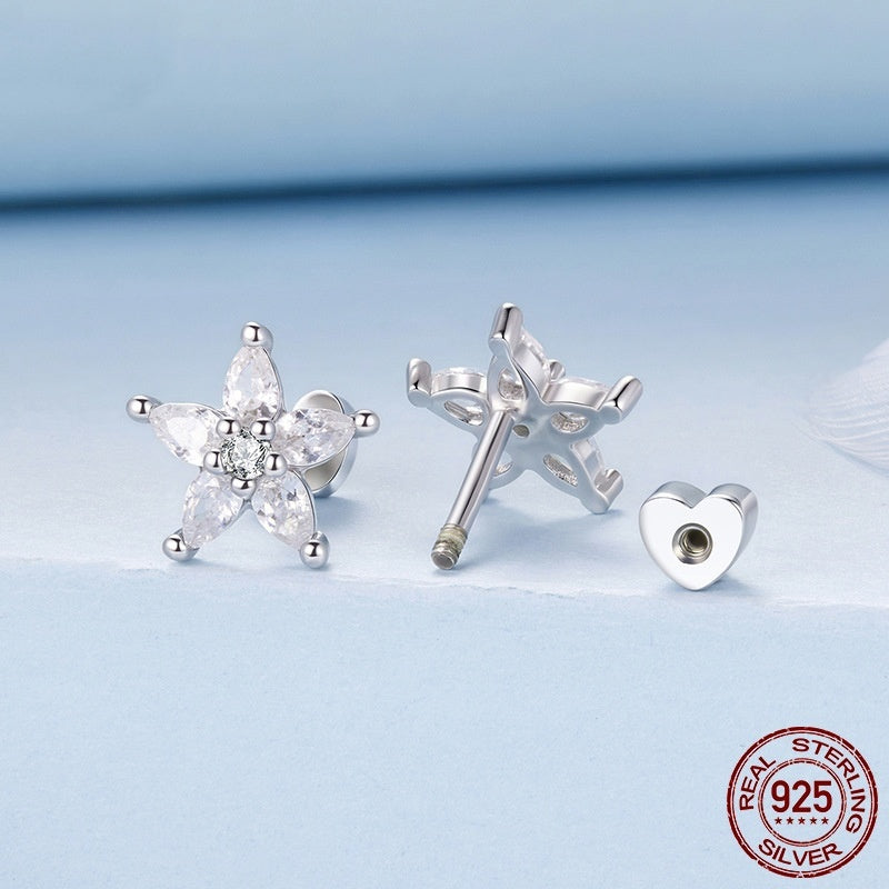 Original Shining Zircon Flower Stud Earrings