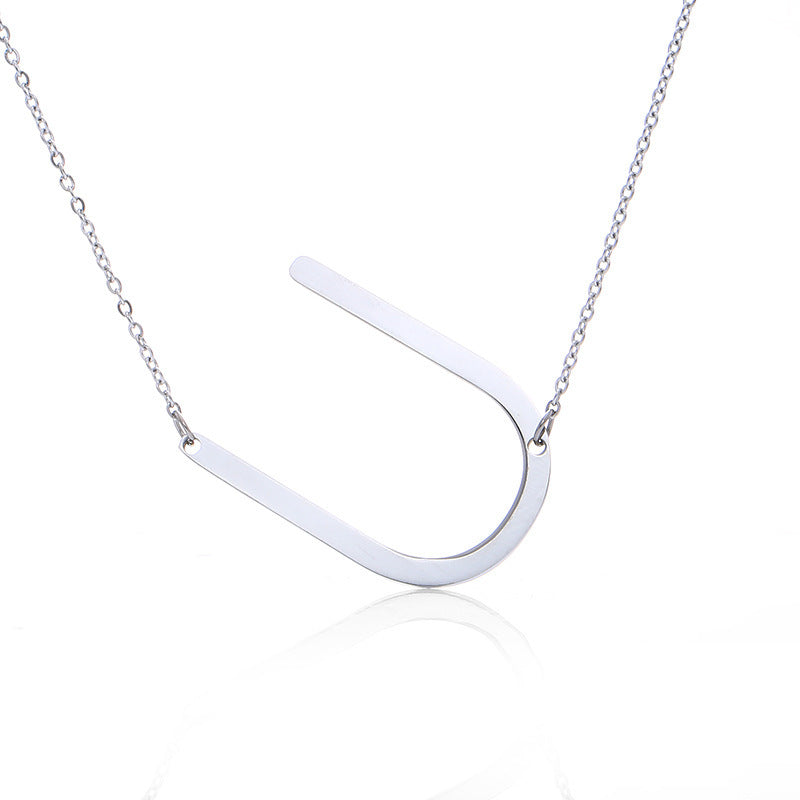 Rose Gold Plated Initial Letter Pendant Necklace