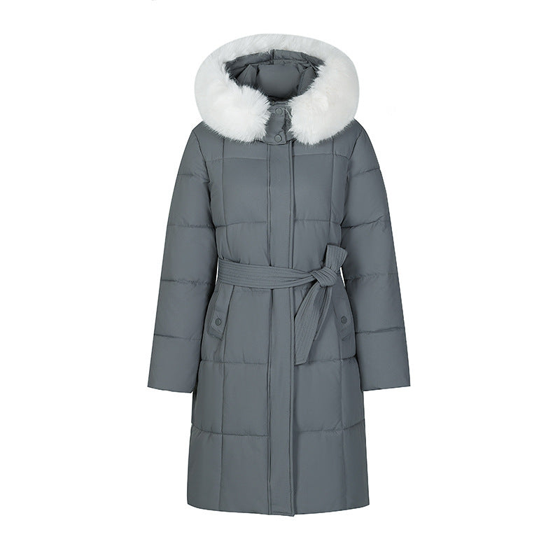 Korean Style Loose Down Jacket with Big Fur Trim