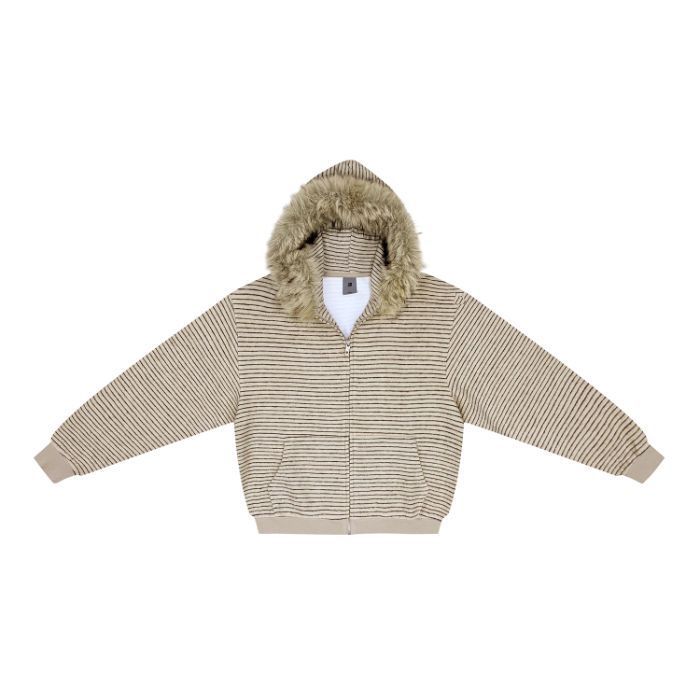 Vintage Fur Collar Couple Hooded Zipper Cardigan Sweater
