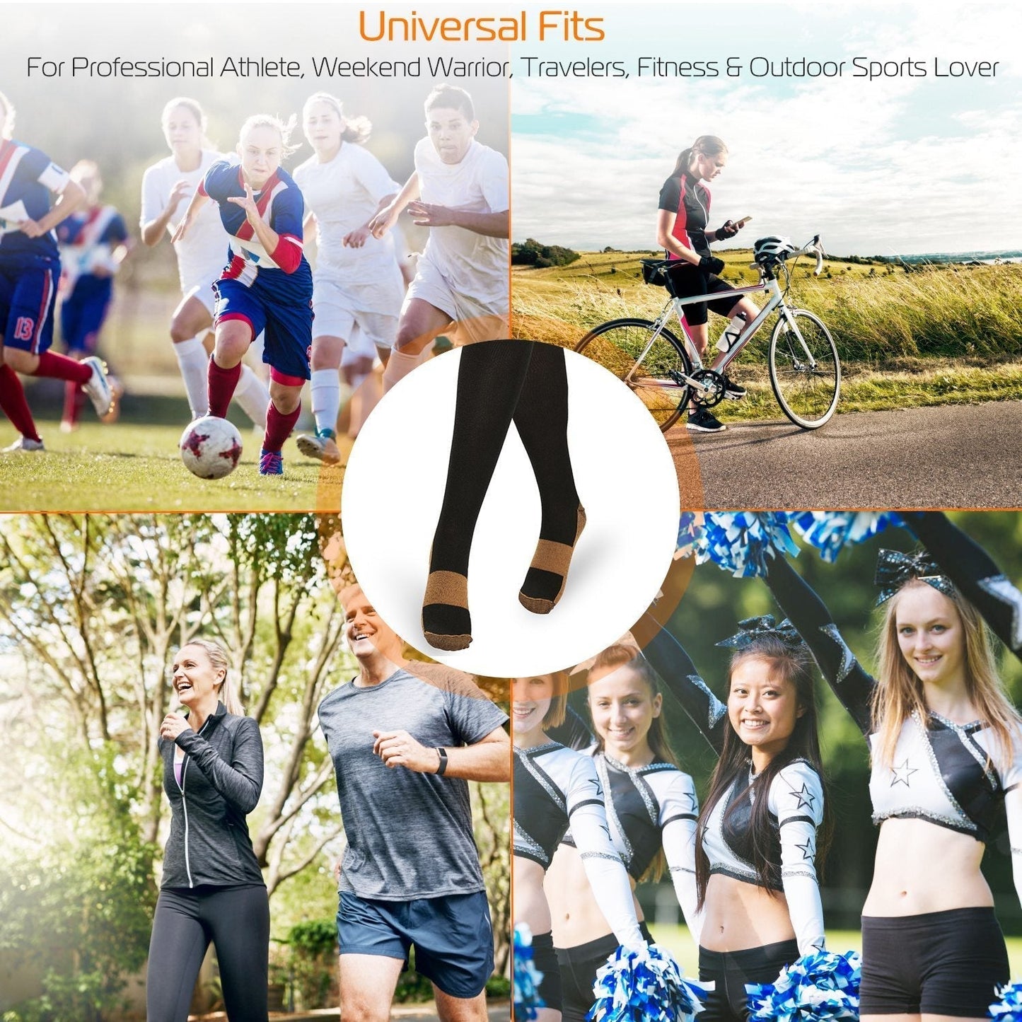 Durable Graduated Support Socks for Shin Splints & Edema