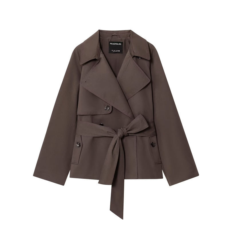 Short Loose-Fitting Trench Coat for Women